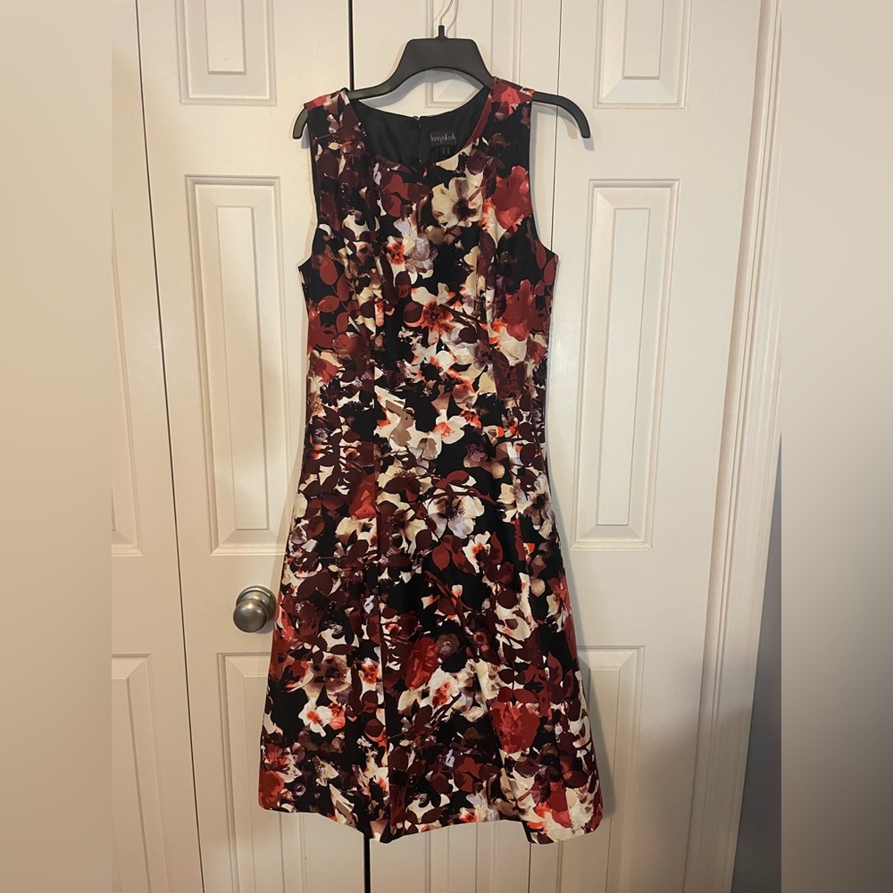 Long Tall Sally red floral dress, size 14